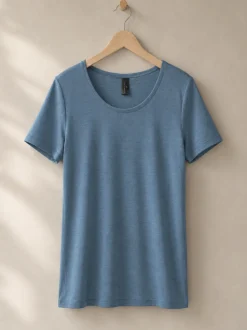 Kurzarmshirt aus Merinowolle & Seide