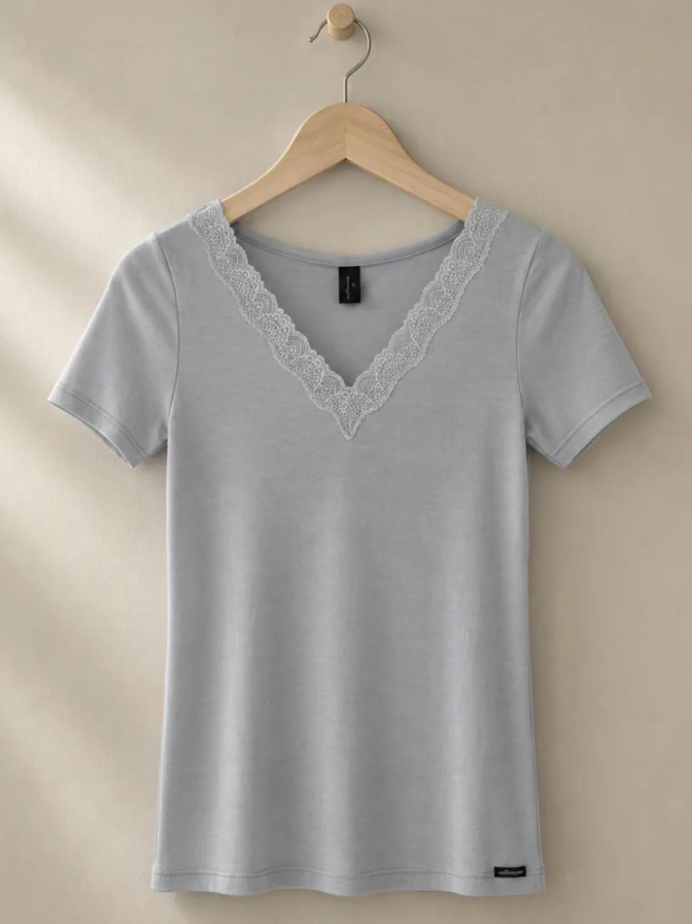 Shirt aus Merinowolle & Seide