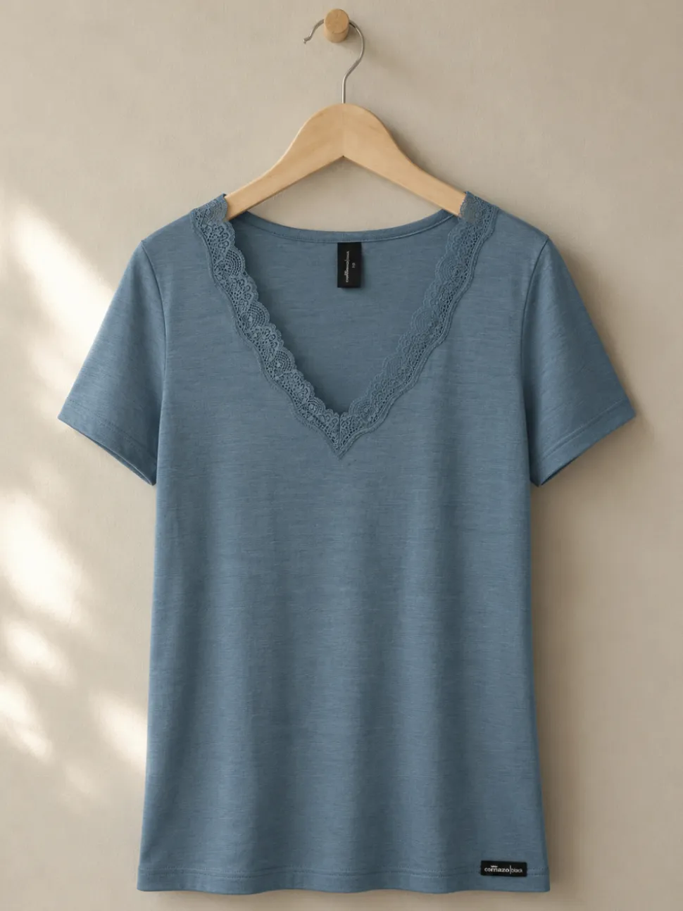 Shirt aus Merinowolle & Seide