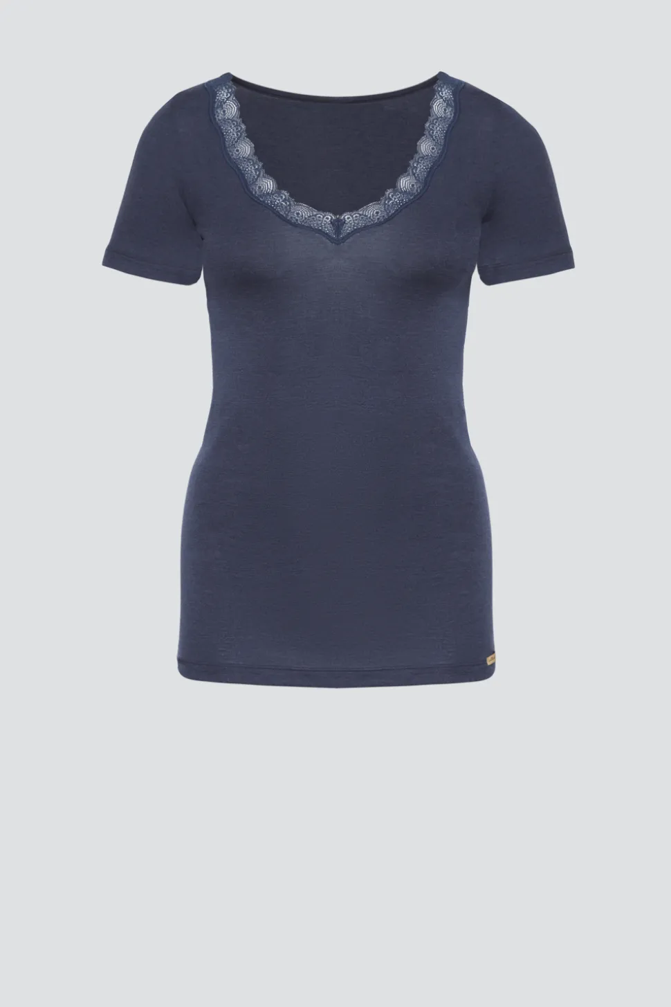 Shirt aus Merinowolle & Seide